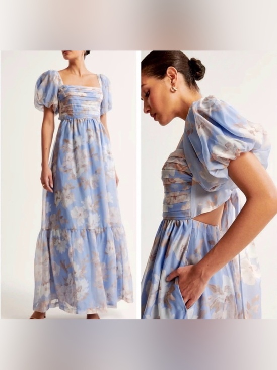 Abercrombie & Fitch Dresses & Skirts - ABERCROMBIE Emerson Floral Puff Sleeve Maxi Dress Size XS